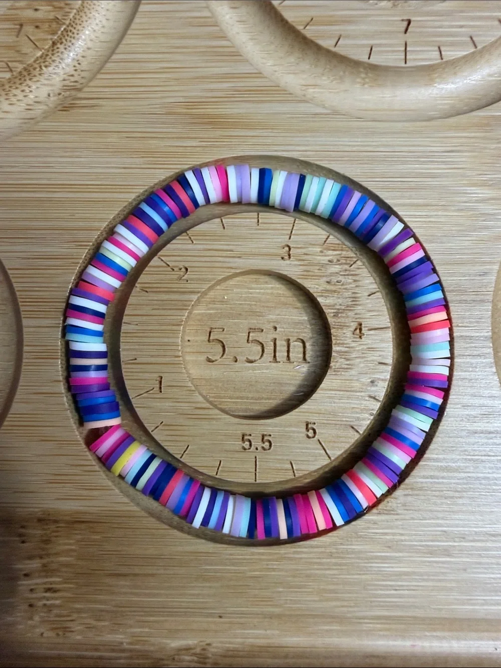 Kids Multicolor Bead Stretch Bracelet - Rainbow Silicone Discs